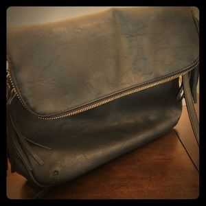 Black leather crossbody bag